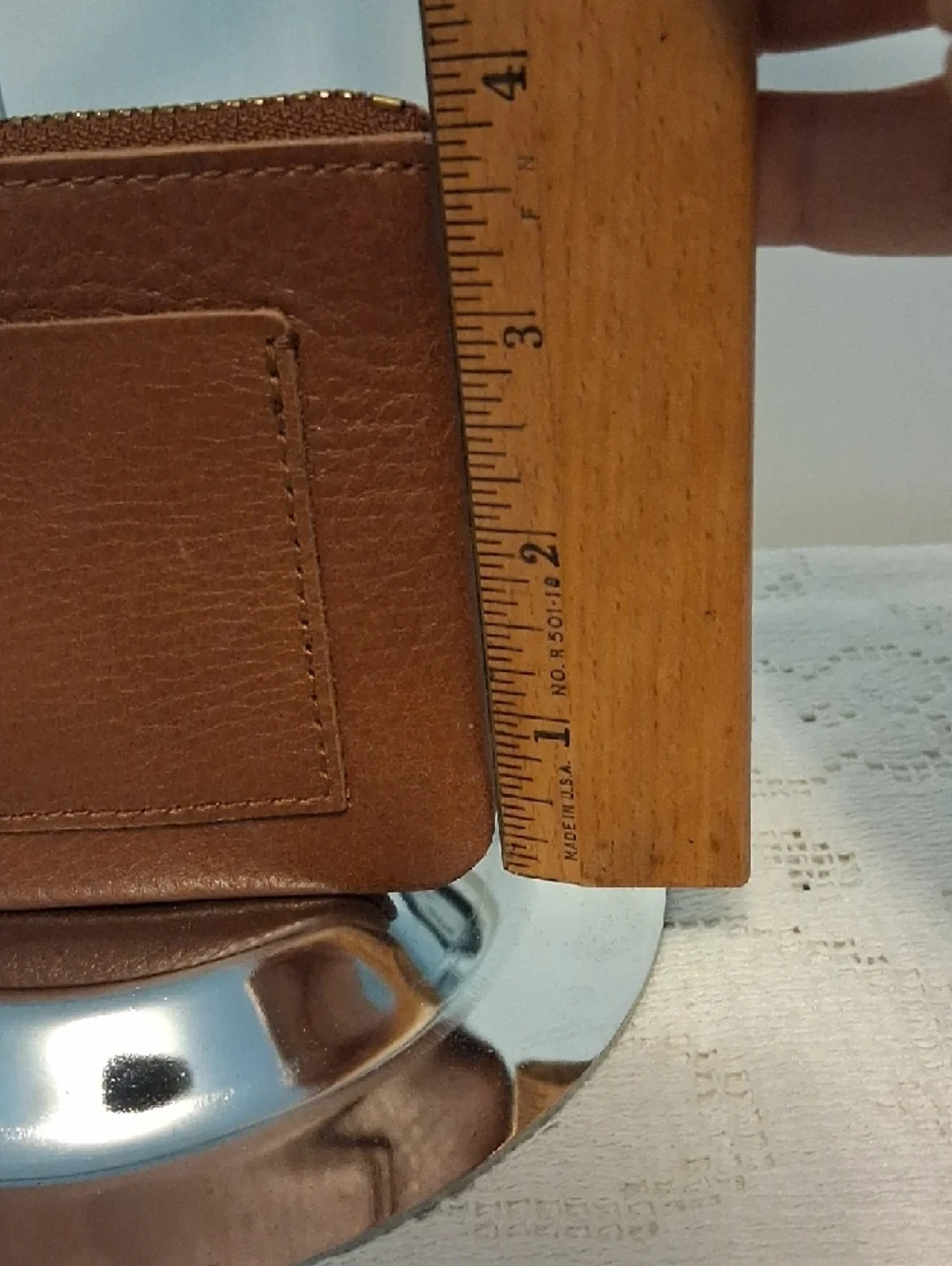Madewell Brown Pebbled Leather Card Pouch with Zip